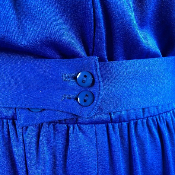 L Rothschild Vintage Jumpsuit Royal Blue Beaded Embellished Belted - Picture 8 of 11